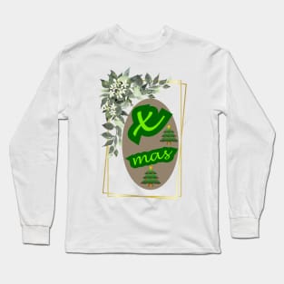 Xmas tree leather background Long Sleeve T-Shirt